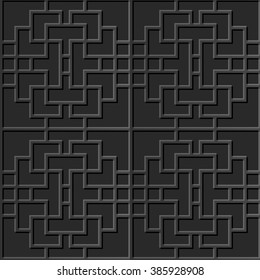 Seamless 3D elegant dark paper art pattern 347 Geometry Cross Square
