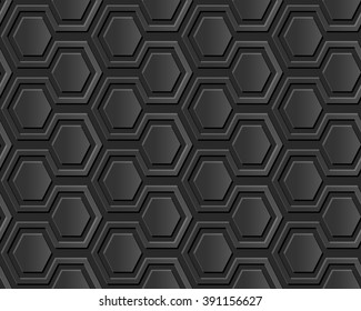 Seamless 3D elegant dark paper art pattern 370 Polygon Cross Geometry
