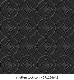 Seamless 3D elegant dark paper art pattern 369 Round Cross
