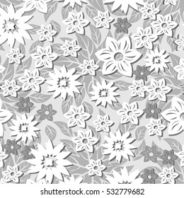 seamless 3d flowers pattern