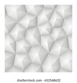 Seamless 3d Geometric Abstract Vector White Texture With Low Polygon Pattern. Vector Illustration