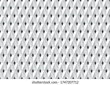 Seamless 3d geometric diamonds pattern. White background and texture. Vector art.