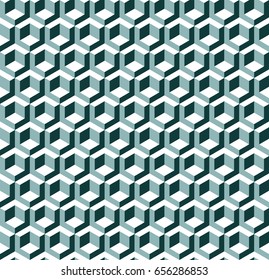 Seamless 3d isometric cube geometric abstract render pattern.