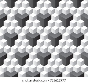 Seamless 3d isometric cube pattern background texture