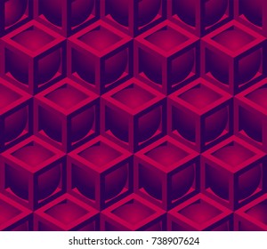 seamless 3d isometric pattern. cubes and  spheres