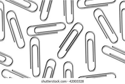 Seamless 3D Paperclip Scatter Background