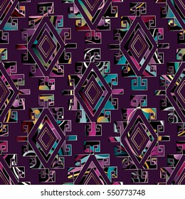 Seamless 3d pattern. Abstract colorful geometric background.