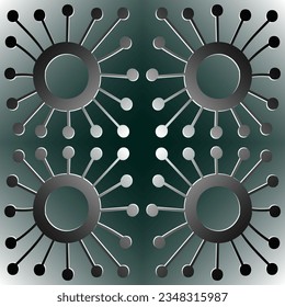 Seamless 3D pattern of geometric elements. Can be used as wall decor, graphics.