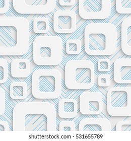Seamless 3d Square Pattern. Abstract Technology Background. Modern Wallpaper