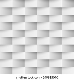 Seamless 3D textured white wall vector background.