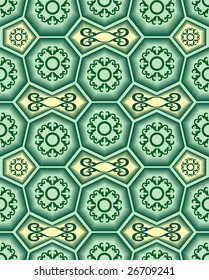 Seamless 3d tile vector pattern with ornament