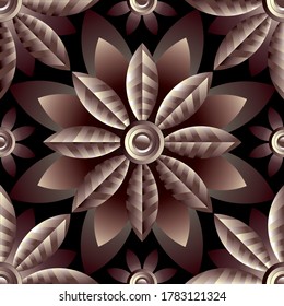 Seamless 3D vector floral pattern design