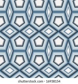 Seamless 3d vector pattern with blue tiles