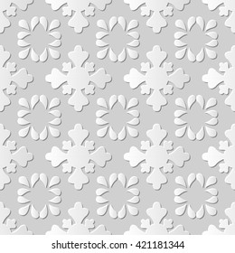 Seamless 3D white paper cut art background 400 elegant cross flower
