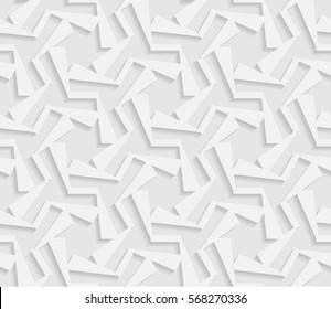 Seamless 3D white pattern, indian ornament, persian motif,  vector. Endless texture can be used for wallpaper, pattern fills, web page  background,  surface textures.