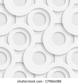 Seamless 70s Disco Design. Grey Modern Circles Background. Vector Abstract Grid Background. 3d Layout Geometric Texture