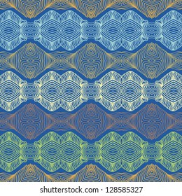 Seamless 70's wallpaper or textile design. Vector pattern.