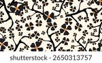 Seamless 80s boho floral patterns. Abstract geometric daisies and exotic flowers with vintage styles for bold fabrics, retro stationery, and vibrant wall decor.