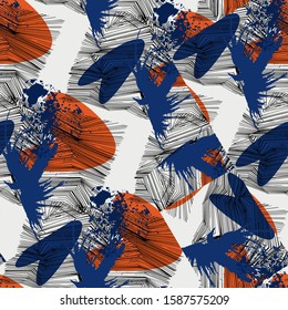 Seamless absract creative pattern. Fly birds.