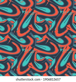 Seamless absract urban pattern with chaotic colorful shapes