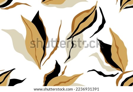 Seamless abstarct tropical leaves pattern. Vector Illustration.