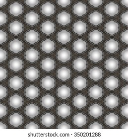 Seamless abstract 3D pattern - ceiling lamps with shadows. Color gray - halftone.  Vector illustration EPS10.