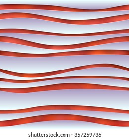 Seamless abstract 3D white linear background. Vector EPS10 pattern. 