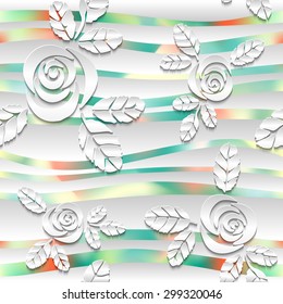 Seamless abstract 3D white spheric background. Vector EPS10 pattern. 