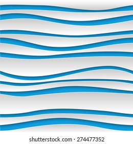 Seamless abstract 3D white striped background. Vector EPS10 pattern. 