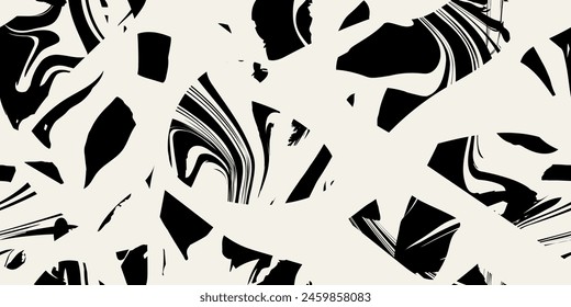 Abstracto sin fisuras envejecido con elemento de semitono de geometría. Elegante textura en blanco y negro. Ilustración vectorial