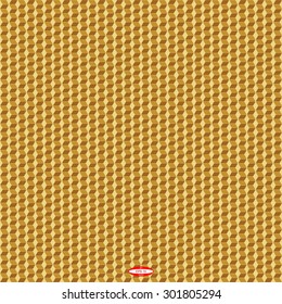seamless abstract angular beige geometric pattern with golden texture with rhombus with abstract yellow lines on sand background. vector illustration