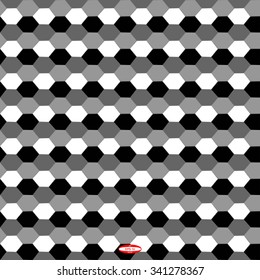 seamless abstract angular black white geometric pattern with hexagon structure texture. vector illustration