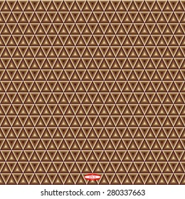 seamless abstract angular dark bronze pattern chocolate texture with triangle with abstract cream line on brown background. vector illustration