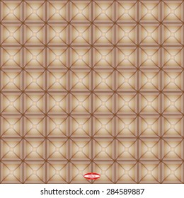 seamless abstract angular dark bronze pattern chocolate texture with square with abstract cream line on brown background. vector illustration