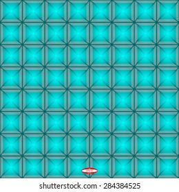 seamless abstract angular dark cyan pattern aqua texture with square with abstract turquoise line on slate background. vector illustration