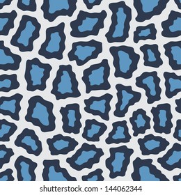 Seamless abstract animal pattern in blue colors. Vector illustration