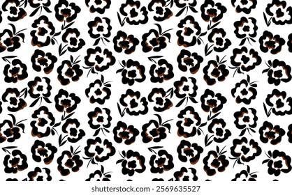Seamless abstract animal pattern. Flower and leopard pattern design. Textile print pattern.