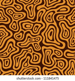 Seamless abstract animal pattern. Orange and brown. Vector illustration