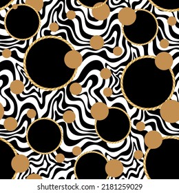 Seamless abstract animal skin with circles pattern. Vector Illustration.