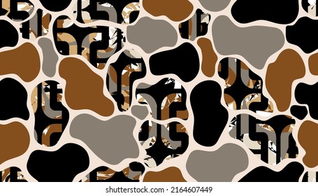 Patrón de piel animal abstracto e inexistente. Ilustración vectorial.