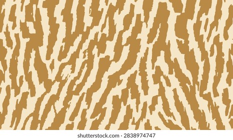 seamless abstract animal skin pattern background in warm beige and brown colors featuring organic tiger stripes shapes suitable for fashion print and textile design