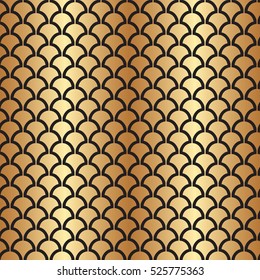 Seamless abstract Art Deco gold and black vector pattern