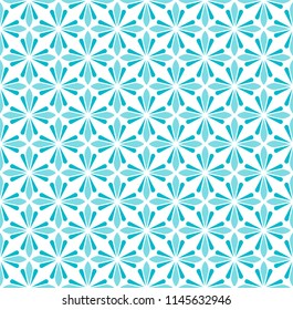 Seamless Abstract Art Deco Pattern. Vector Blue Floral Background. Ornament Decorative Texture.