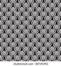 Seamless abstract Art Deco shell pattern background