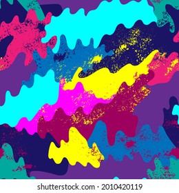 Seamless abstract artwork with funny wave camouflage pattern