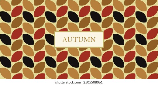 Seamless abstract autumn background, autumn geometric pattern background, abstract leaf texture with autumn theme.