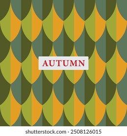 Seamless abstract autumn background, autumn geometric pattern background, abstract leaf texture with autumn theme.
