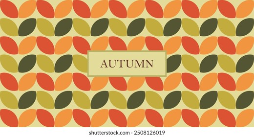 Seamless abstract autumn background, autumn geometric pattern background, abstract leaf texture with autumn theme.