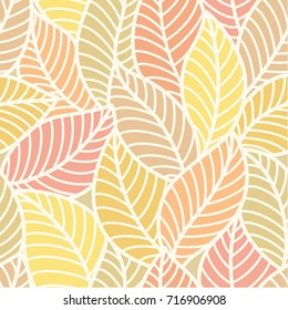 seamless  abstract autumn floral   background with leaves 
