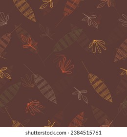 seamless abstract autumn leaves pattern background  for wallpaper,gift wrapping,packaging,brochure cover template design.
